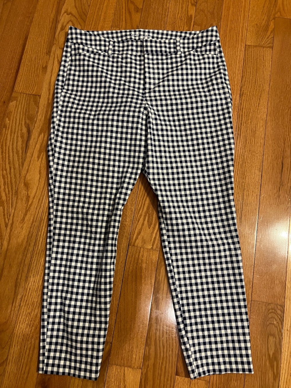 Old Navy High Waisted blue and white check pixie pants